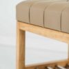 Sitzbank Chesterfield M-DEKO LPP-4 nach Maß aus Holz, mit Schuhregal und gestepptem Sitz aus beigem Kunstleder