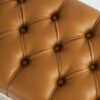 Sitzbank Chesterfield M-DEKO LPP-4 nach Maß aus Holz, mit Schuhregal und gestepptem Sitz aus braunem Kunstleder