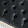 Sitzbank Chesterfield M-DEKO LPP-4 nach Maß aus Holz, mit Schuhregal und gestepptem Sitz aus schwarzem Kunstleder