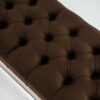 Sitzbank Chesterfield M-DEKO LPP-4 nach Maß aus Holz, mit Schuhregal und gestepptem Sitz aus dunkelbraunem Velours