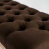 Sitzbank Chesterfield M-DEKO LPP-4 nach Maß aus Holz, mit Schuhregal und gestepptem Sitz aus dunkelbraunem Velours