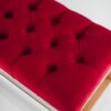 Sitzbank Chesterfield M-DEKO LPP-4 nach Maß aus Holz, mit Schuhregal und gestepptem Sitz aus rotem Velours