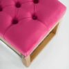 Sitzbank Chesterfield M-DEKO LPP-4 nach Maß aus Holz, mit Schuhregal und gestepptem Sitz aus pinkfarbigem Velours