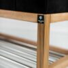 Sitzbank Chesterfield M-DEKO LPP-4 nach Maß aus Holz mit Schuhregal und gestepptem Sitz aus schwarzem Velours