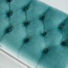 Sitzbank Chesterfield M-DEKO LPP-4 nach Maß aus Holz, mit Schuhregal und gestepptem Sitz aus minzfarbigem Velours