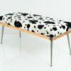 Gepolsterte Sitzbank M-DEKO LGS-108 Loft, nach Maß, Sitz aus Holz und gemustertem Velvet, Metallbeine
