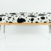 Gepolsterte Sitzbank M-DEKO LGS-108 Loft, nach Maß, Sitz aus Holz und gemustertem Velvet, Metallbeine