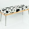 Gepolsterte Sitzbank M-DEKO LGS-108 Loft, nach Maß, Sitz aus Holz und gemustertem Velvet, Metallbeine