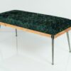 Gepolsterte Sitzbank M-DEKO LGS-108 Loft, nach Maß, Sitz aus Holz und gemustertem Velvet, Metallbeine