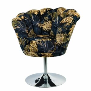 Sessel Loungesessel M-DEKO Modell LUX-1, Drehbar, Bezug aus gemustertem Velours