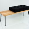 Gesteppte Sitzbank M-DEKO LPP-107 Loft, nach Maß, Sitz aus Holz und Velours, Metallbeine