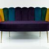 Sofa Loungesofa M-DEKO Modell LUX "Joker", Couch mit Bezug aus Velours in Regenbogen Farben