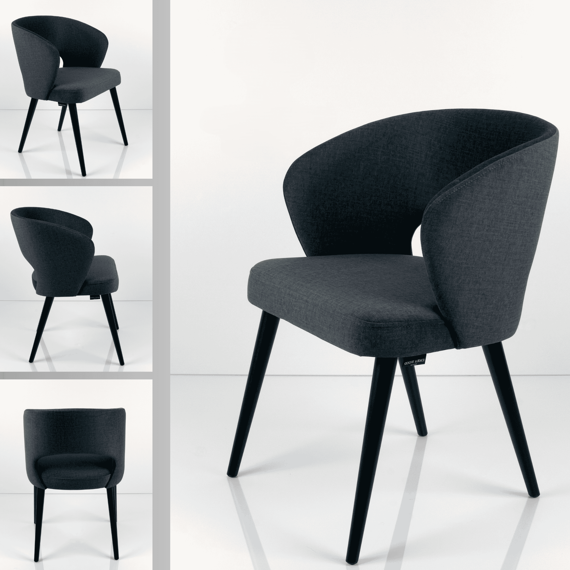 M-Deko Stuhl KR-8 Deluxe – Moderner gepolsterter Designstuhl mit Holzbeinen Moderner Deko Stuhl Deluxe KR-8, gepolstert mit ergonomischer Rückenlehne und stabilen Holzbeinen – eleganter Designstuhl für Esszimmer, Wohnzimmer oder Cafeteria.