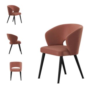 Moderner Deko Stuhl Deluxe KR-8, gepolstert mit ergonomischer Rückenlehne und stabilen Holzbeinen – eleganter Designstuhl für Esszimmer, Wohnzimmer oder Cafeteria.