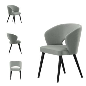 Moderner Deko Stuhl Deluxe KR-8, gepolstert mit ergonomischer Rückenlehne und stabilen Holzbeinen – eleganter Designstuhl für Esszimmer, Wohnzimmer oder Cafeteria.