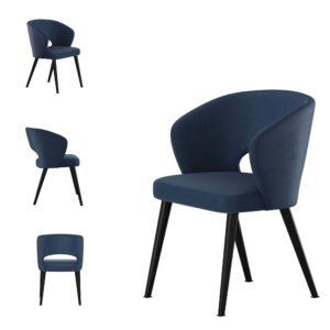 Moderner Deko Stuhl Deluxe KR-8, gepolstert mit ergonomischer Rückenlehne und stabilen Holzbeinen – eleganter Designstuhl für Esszimmer, Wohnzimmer oder Cafeteria.