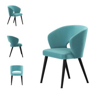 Moderner Deko Stuhl Deluxe KR-8, gepolstert mit ergonomischer Rückenlehne und stabilen Holzbeinen – eleganter Designstuhl für Esszimmer, Wohnzimmer oder Cafeteria.