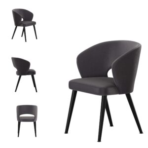 Moderner Deko Stuhl Deluxe KR-8, gepolstert mit ergonomischer Rückenlehne und stabilen Holzbeinen – eleganter Designstuhl für Esszimmer, Wohnzimmer oder Cafeteria.