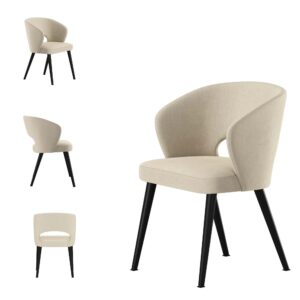 Moderner Deko Stuhl Velours Deluxe Farbe Dune10 KR-8, gepolstert mit ergonomischer Rückenlehne und stabilen Holzbeinen – eleganter Designstuhl für Esszimmer, Wohnzimmer oder Konferenzraum.