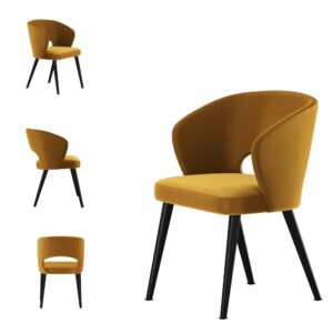 Esszimmerstuhl gepolstert aus Velours Deluxe Farbe Wood20 KR-8, gepolstert mit ergonomischer Rückenlehne und stabilen Holzbeinen – eleganter Designstuhl für Esszimmer, Wohnzimmer oder Konferenzraum.