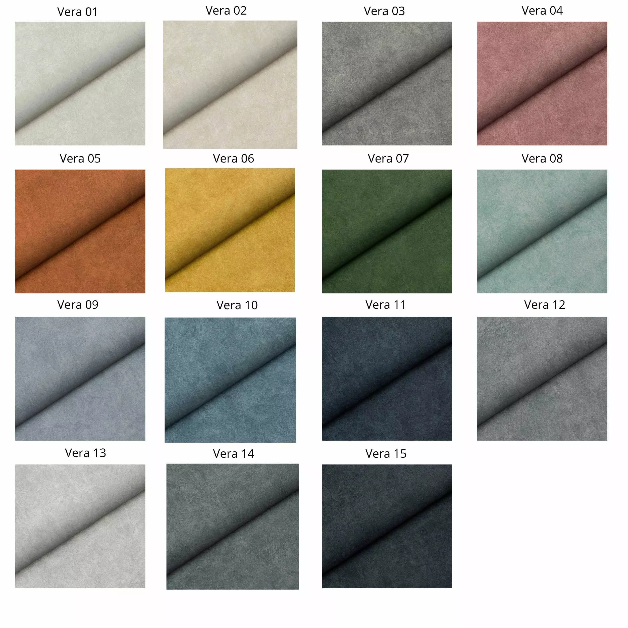 Vera Velours Stoffmuster – hochwertige Polsterstoff-Kollektion mit 15 Farben von Weiß, Grau, Rosa, Braun, Gelb, Grün bis Blau. Ideal für Möbel, Sofas und Sessel. Velours Möbelstoff Vera 01 bis Vera 15.O